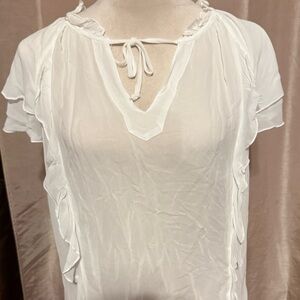White Ruffled Blouse